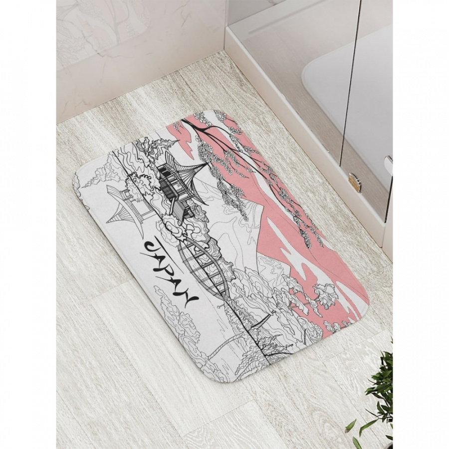 Противоскользящий коврик для ванной, сауны, бассейна JOYARTY Строгая Япония