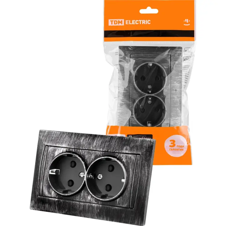 Двойная розетка TDM ELECTRIC Лама SQ1815-0654