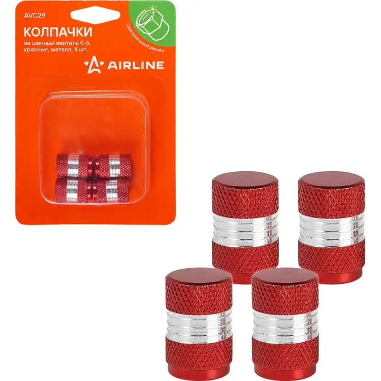 Колпачки на шинный вентиль Airline K-6 AVC29 Колпачки на шинный вентиль Airline K-6 AVC29