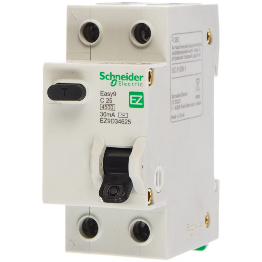 Дифавтомат Schneider Electric EASY 9 1п+N 2мод. С 25A 30mA AC 4.5кА