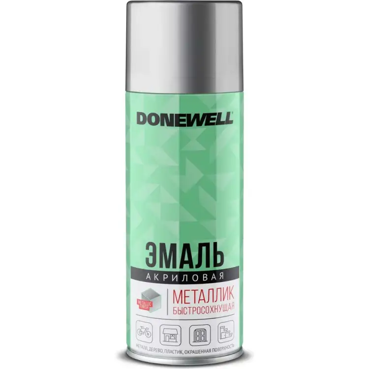Универсальная эмаль DONEWELL металлик хром зеркальный 520мл DW-1033