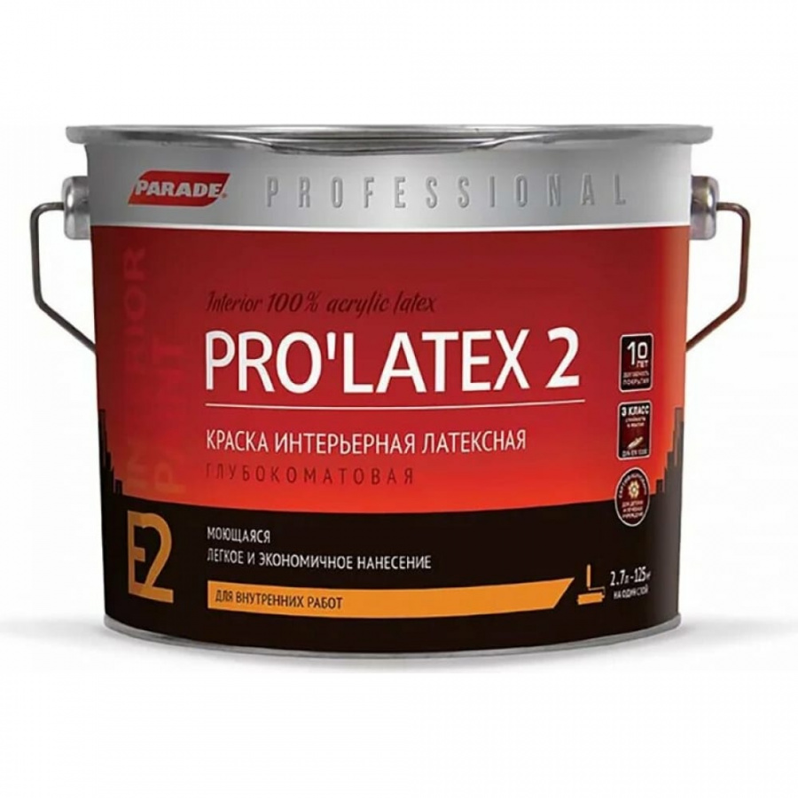 Латексная краска PARADE PRO'LATEX Е2