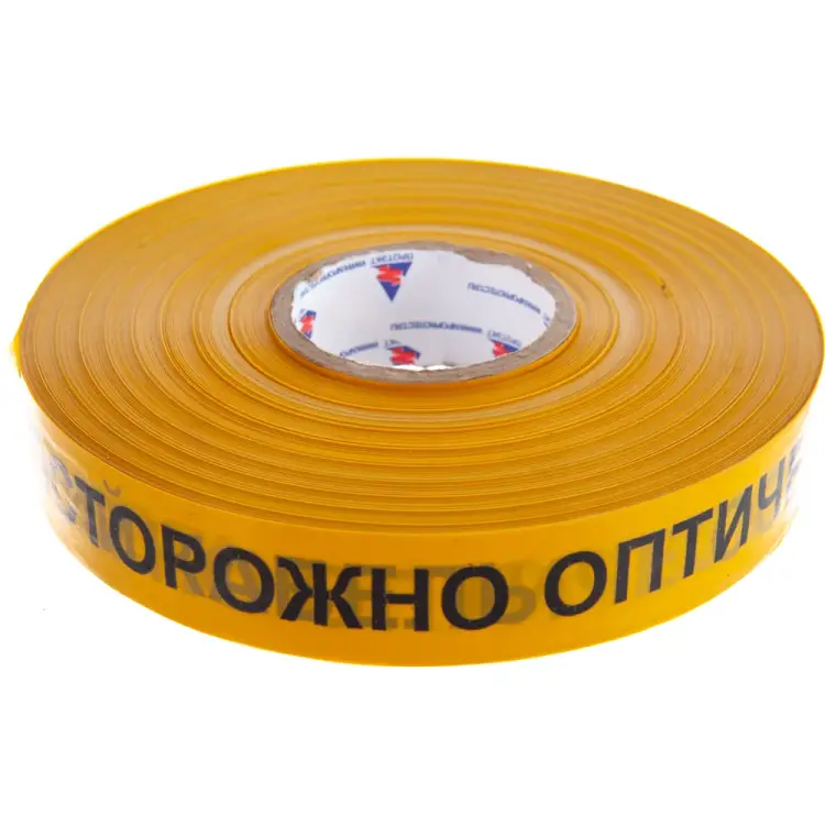 Сигнальная лента ПРОТЭКТ Осторожно оптический кабель ЛСО-40/500 ж/ч