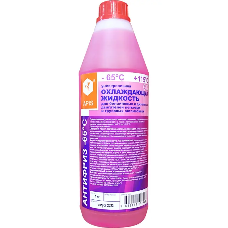 Охлаждающая жидкость для двигателя автомобиля APIS RUZ-006-0010