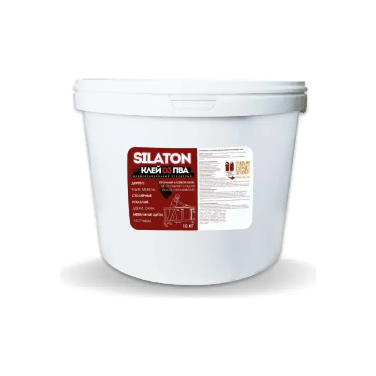 Водостойкий профессиональный столярный клей SILATON ПВА D3 PVAD3/10