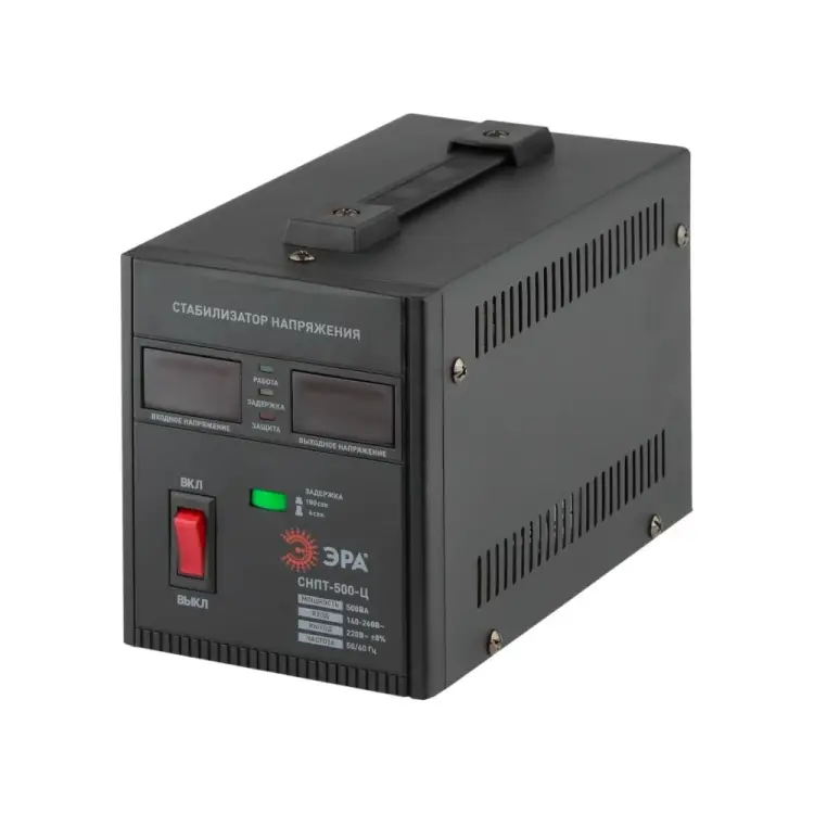 Переносной стабилизатор напряжения ЭРА СНПТ-500-Ц Б0020157 Переносной стабилизатор напряжения ЭРА СНПТ-500-Ц Б0020157