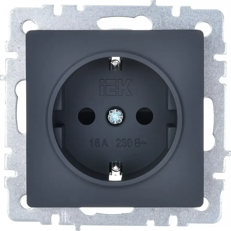 Одноместная розетка IEK Brite рс14-1-0-брг BR-R14-16-K53