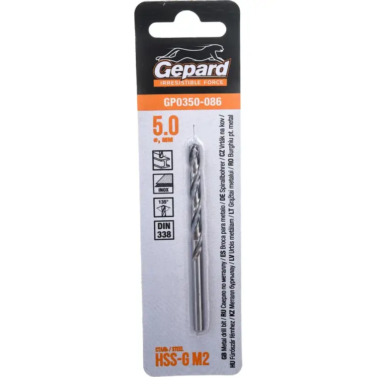 Спиральное сверло по металлу Gepard GP0350-086