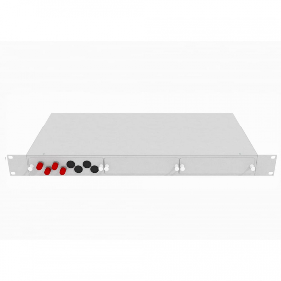 Одномодовый оптический укомплектованный стоечный кросс TopLan КРС-Top-1U-04ST/U-OS2-GY