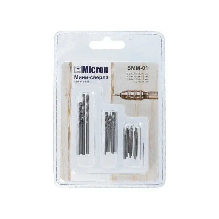 Металлические мини-сверла Micron SMM-01 0.5-2.5 мм 427203 Металлические мини-сверла Micron SMM-01 0.5-2.5 мм 427203