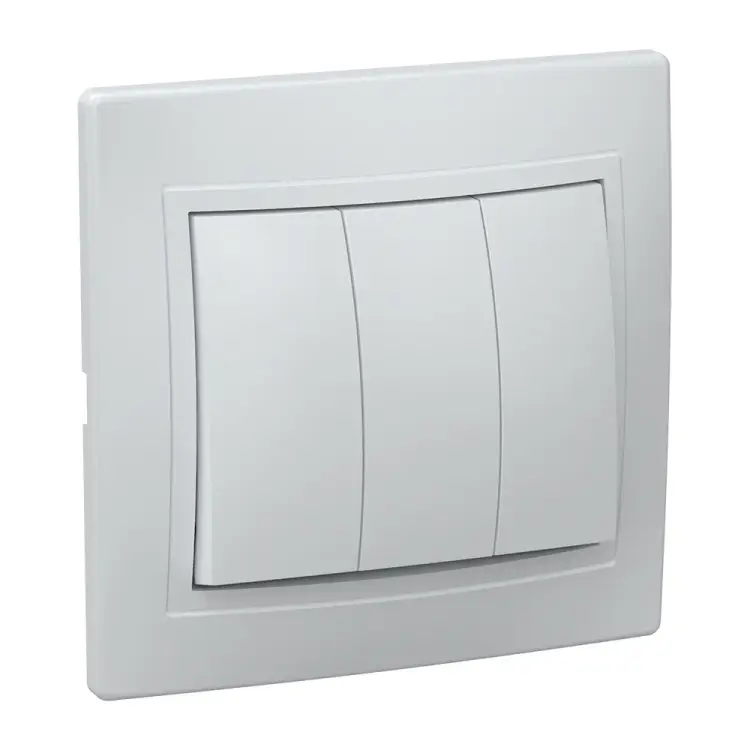 Трехклавишный выключатель IEK ВС10-3-0-ККм, КВАРТА EVK30-K33-10-DM