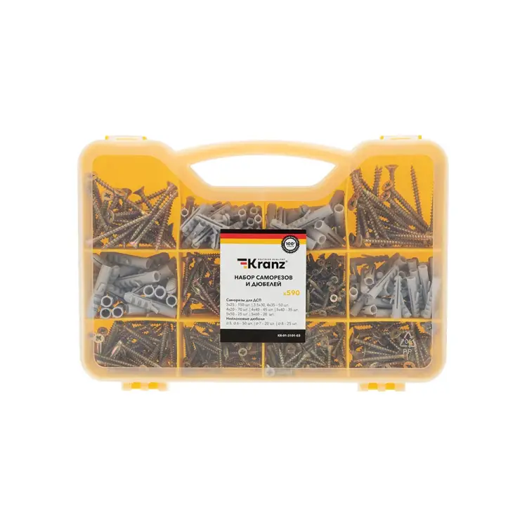 Набор саморезов и дюбелей KRANZ KR-01-3101-03