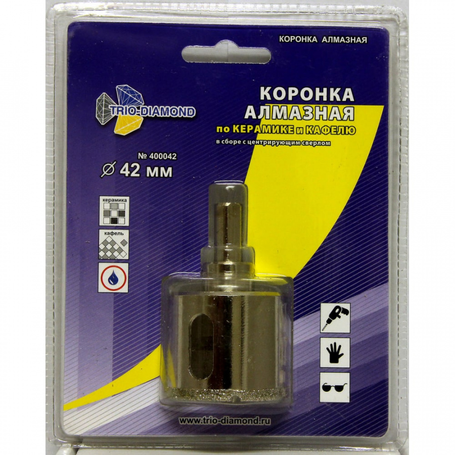 Алмазная коронка по керамике и кафелю TRIO-DIAMOND 400042