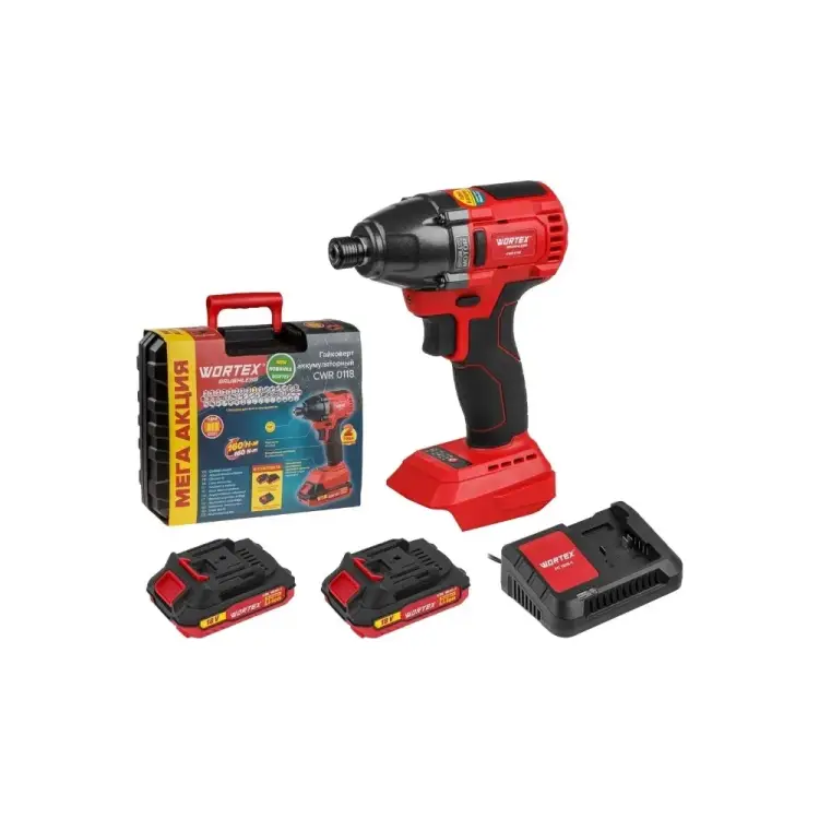 Ударный аккумуляторный шуруповерт винтоверт WORTEX CWR 0118 ALL1 329286 Ударный аккумуляторный шуруповерт винтоверт WORTEX CWR 0118 ALL1 329286