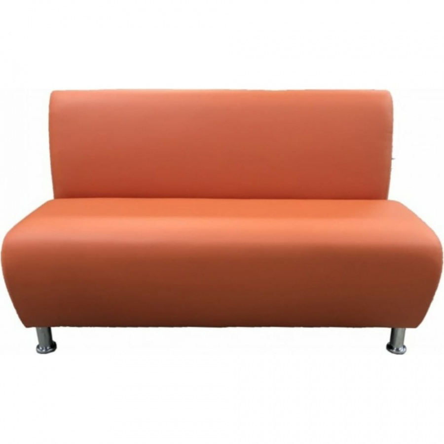 Двухместная секция дивана Мягкий Офис оранжевая
