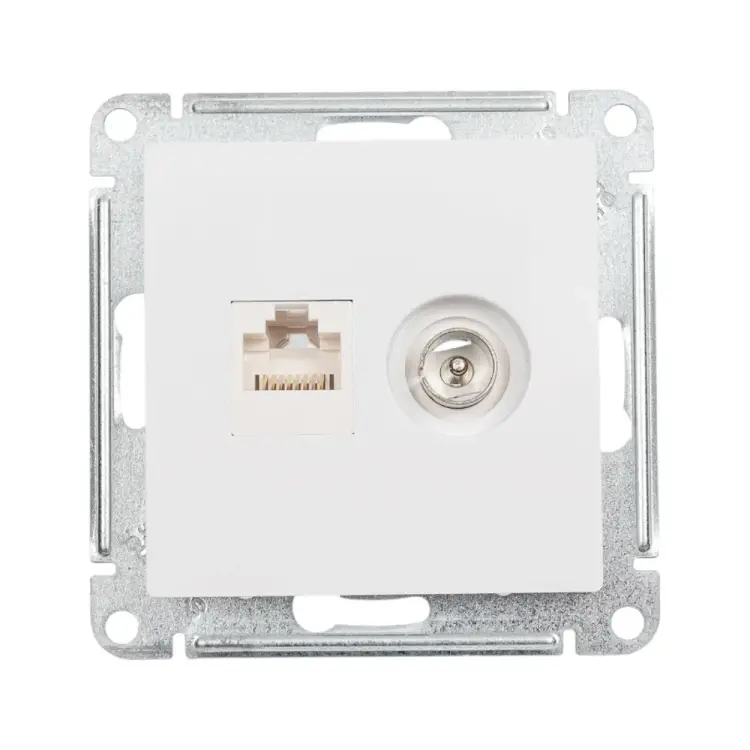 Двухместный механизм розетки Systeme Electric ATLAS DESIGN ATN000189