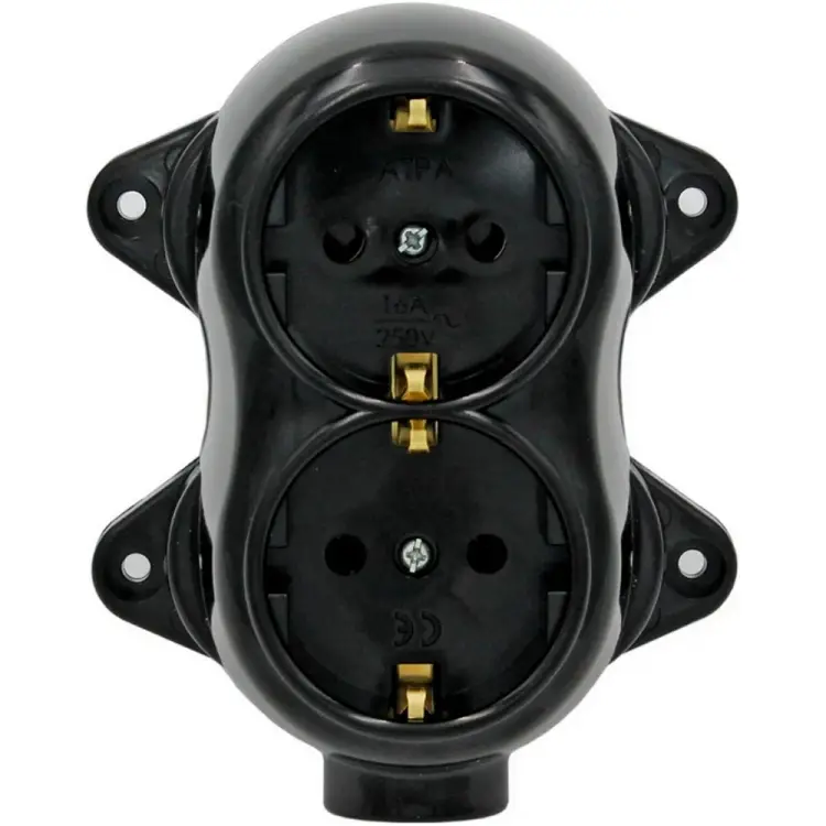 Двухместная розетка SVET РА16-5220 ретро SV0302-0022 Двухместная розетка SVET РА16-5220 ретро SV0302-0022