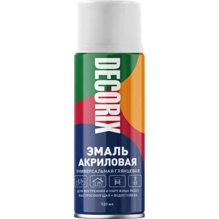 Универсальная аэрозольная акриловая эмаль Decorix 0101-21 DX