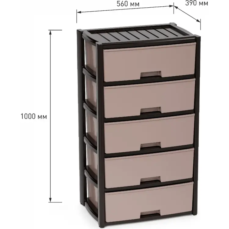 Комод ЗПИ "Альтернатива" Колорит 5-ти секцион. широкий венге М8762