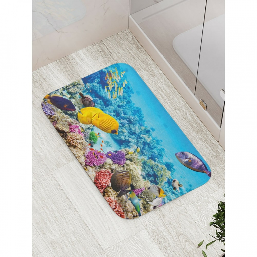 Противоскользящий коврик для ванной, сауны, бассейна JOYARTY Океанская история