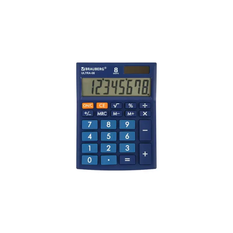 Настольный компактный калькулятор BRAUBERG ULTRA-08-BU 250508 Настольный компактный калькулятор BRAUBERG ULTRA-08-BU 250508