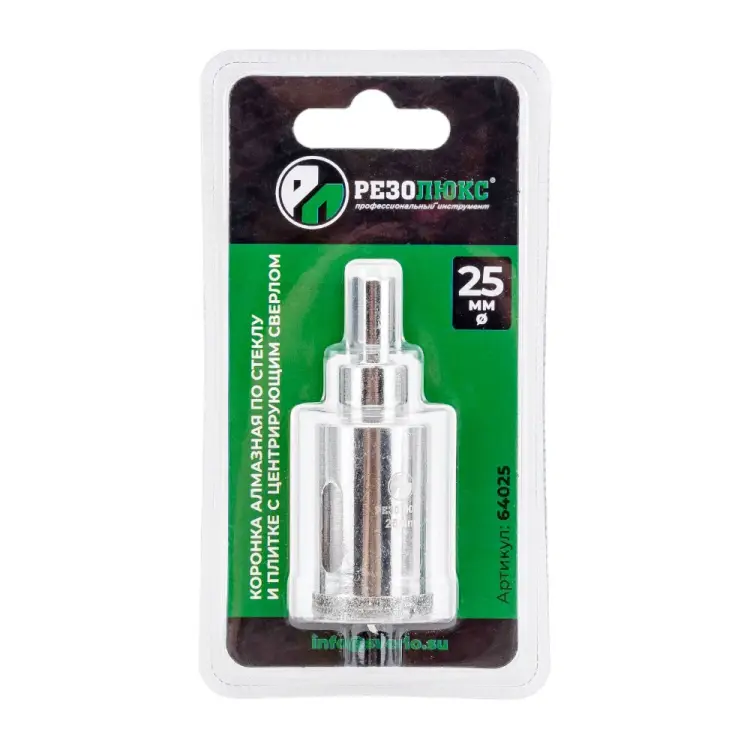 Алмазная коронка по стеклу и керамической плитке Резолюкс 64025