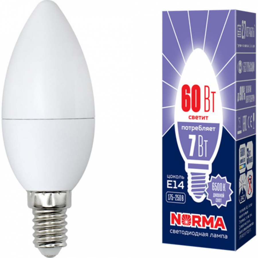 Светодиодная лампа Volpe LED-C37-7W/DW/E14/FR/NR