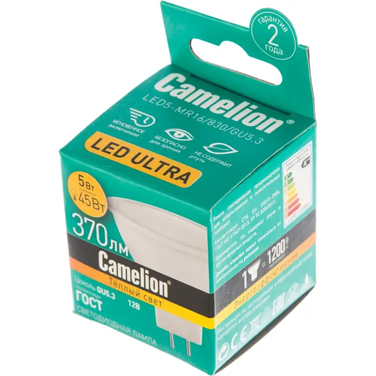 Светодиодная лампа Camelion LED5-MR16/830/GU5.3 12025