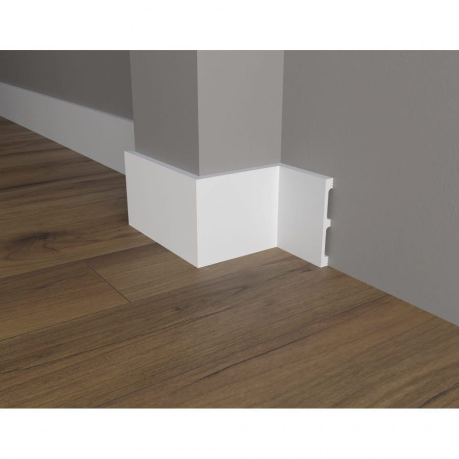 Ударопрочный влагостойкий напольный плинтус под покраску Decor-Dizayn DD710