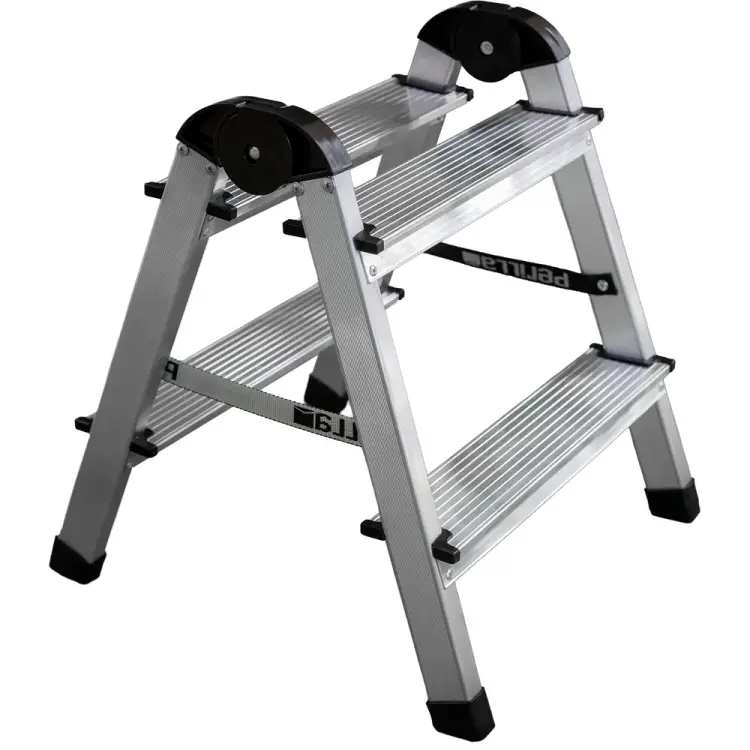 Алюминиевая двухступенчатая двухсторонняя стремянка Perilla 111402 Алюминиевая двухступенчатая двухсторонняя стремянка Perilla 111402