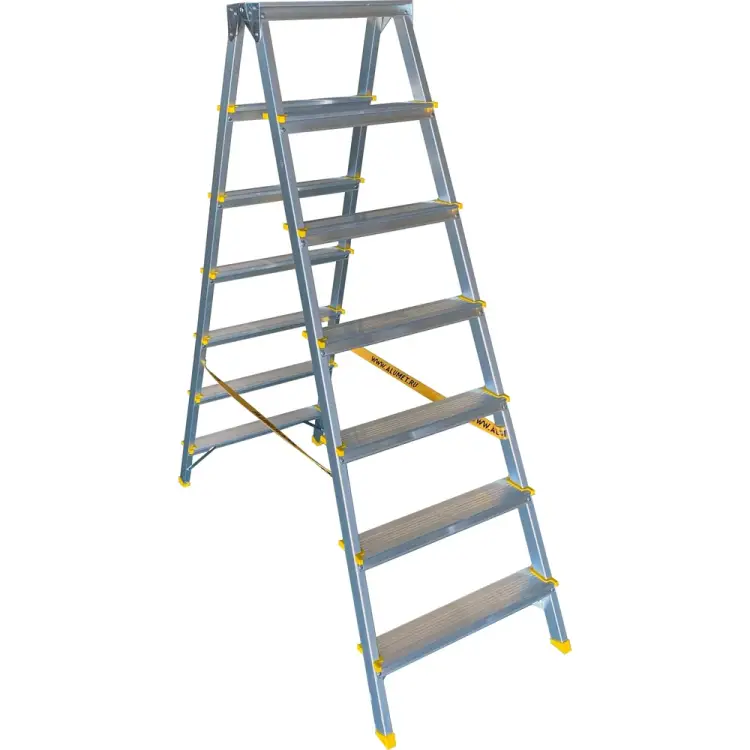 Двухсторонняя анодированная алюминиевая стремянка Алюмет APD9207 Двухсторонняя анодированная алюминиевая стремянка Алюмет APD9207