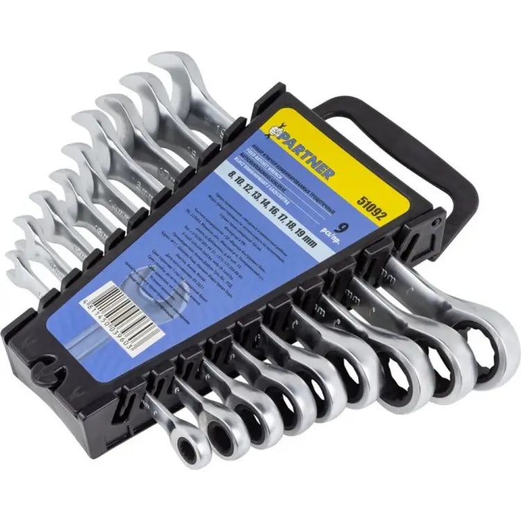 Набор комбинированных трещоточных ключей Partner PA-51092(51369)