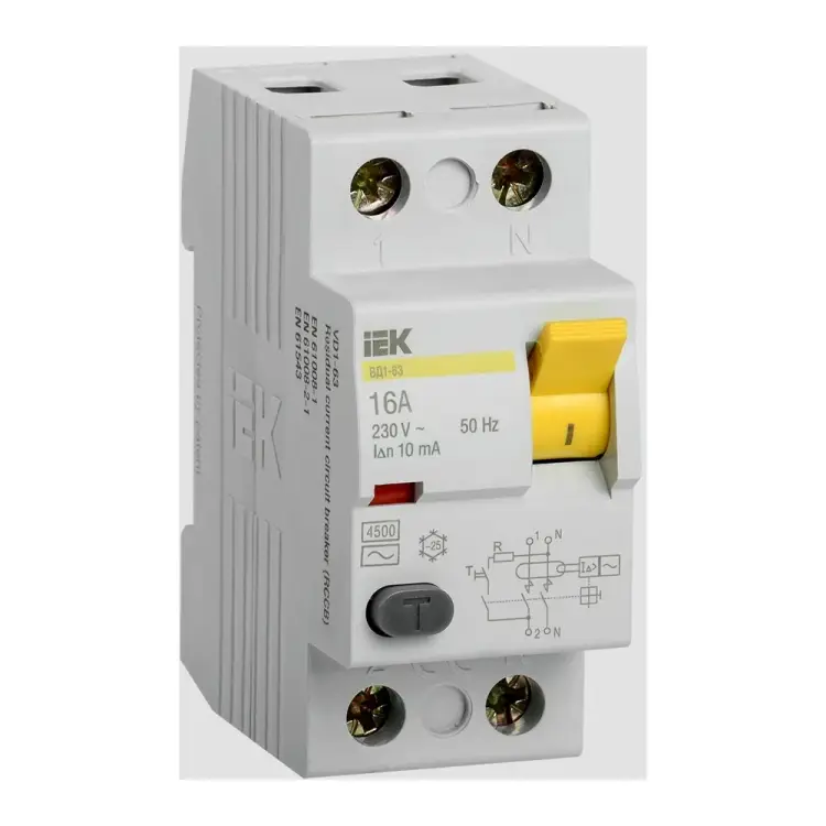Узо IEK ВД1-63 2п, AC, 16А, 10мА MDV10-2-016-010