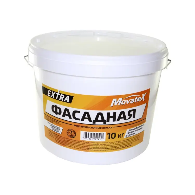 Фасадная водоэмульсионная краска Movatex EXTRA Т11935 Фасадная водоэмульсионная краска Movatex EXTRA Т11935