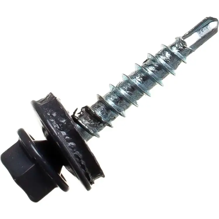 Кровельный саморез качественный крепеж 4.8х35 мм, серый графит, RAL 7024, 50 шт. 0200903 КЧ