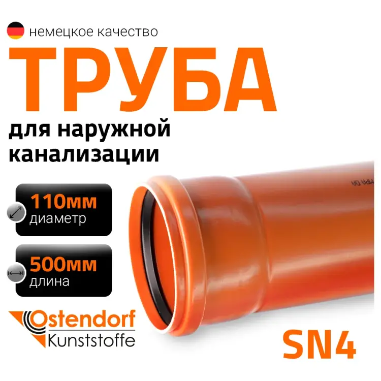 Труба пвх наружной канализации Ostendorf 220000