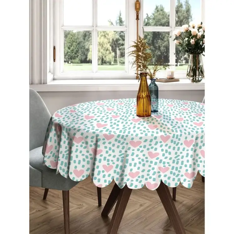 Круглая тканевая скатерть на стол JOYARTY Поле сердец rtcf01_422722_150x150