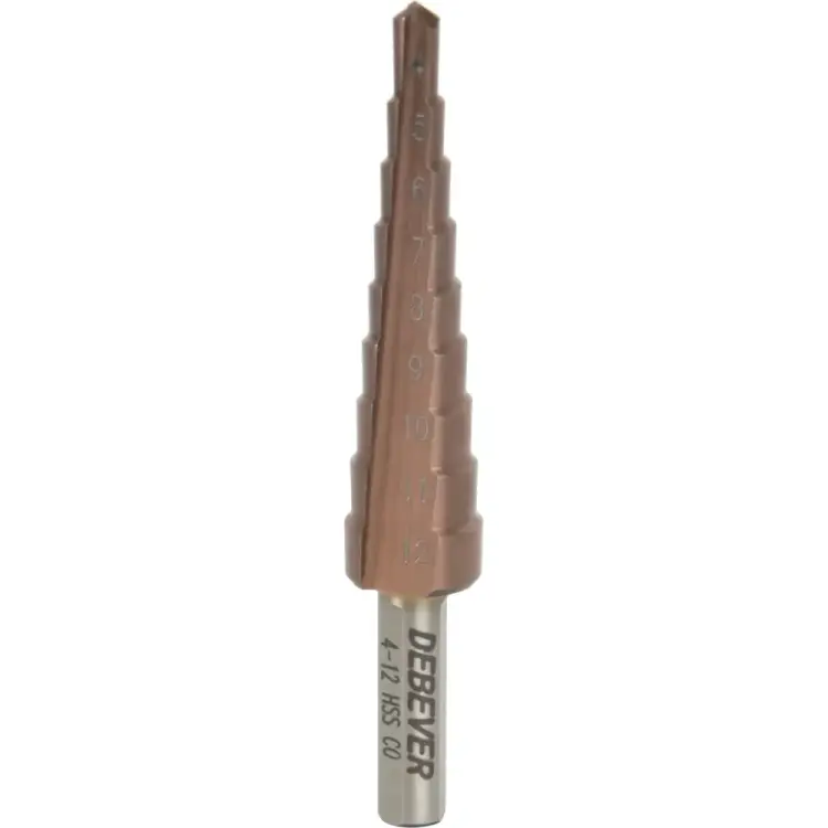 Сверло ступенчатое с прямой канавкой Debever Machining Solutions 4-12 мм, 5 ступеней, HSS-Co DB-CT4125