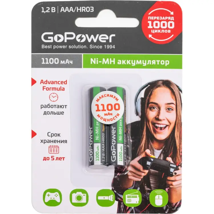 Бытовой аккумулятор GoPower HR03 00-00015316