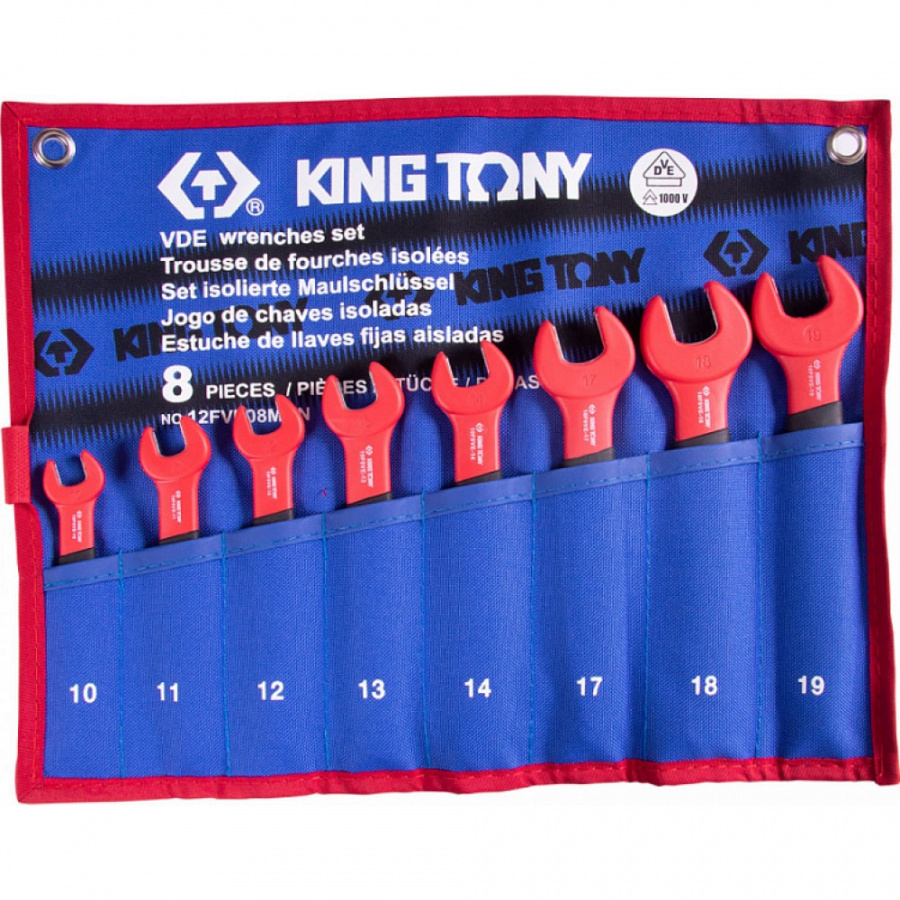 Набор рожковых диэлектрических ключей KING TONY 12FVE08MRN