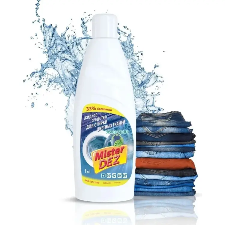 Жидкое средство для стирки цветного белья Mister Dez Jeans 1000 мл 1064