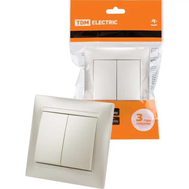 2-клавишный выключатель TDM ELECTRIC Лама SQ1815-0802