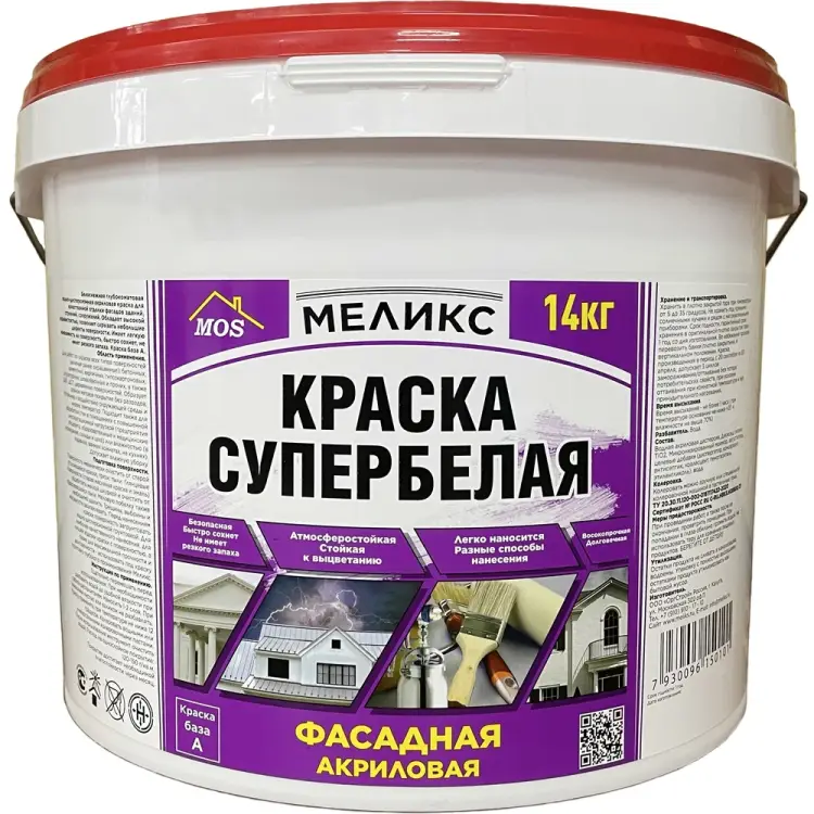 Фасадная акриловая краска Меликс MOS-14КСФ01 Фасадная акриловая краска Меликс MOS-14КСФ01