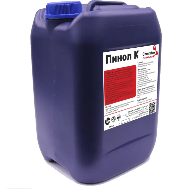 Концентрированное беспенное кислотное средство ХИМИТЭКС Пинол-К ПК034/10ЛК