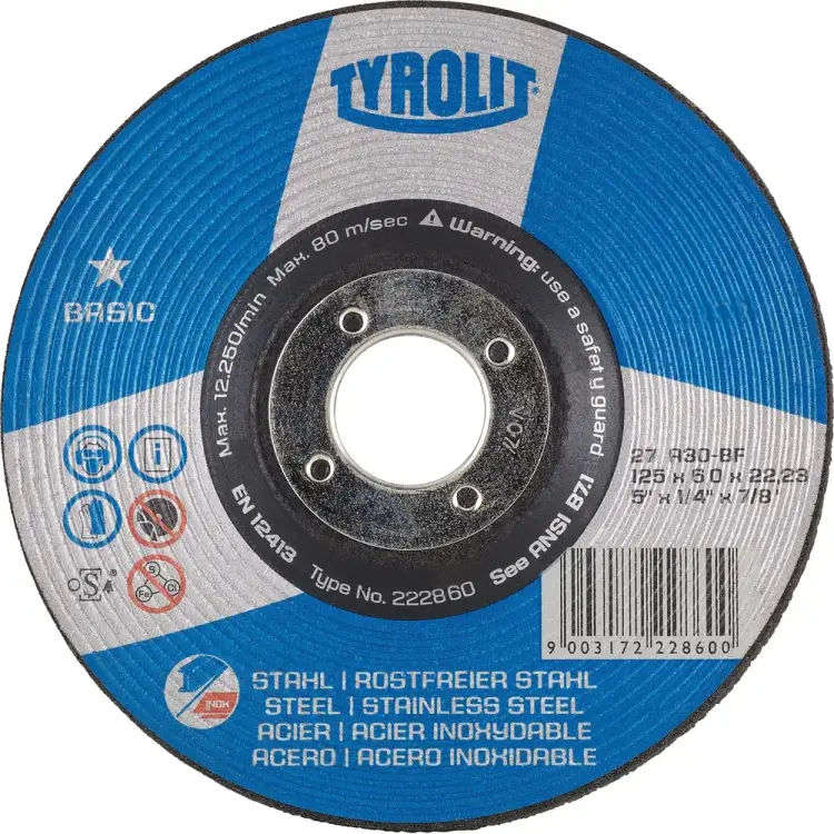 Шлифовальный диск Tyrolit Basic А30-BF 222860 Шлифовальный диск Tyrolit Basic А30-BF 222860