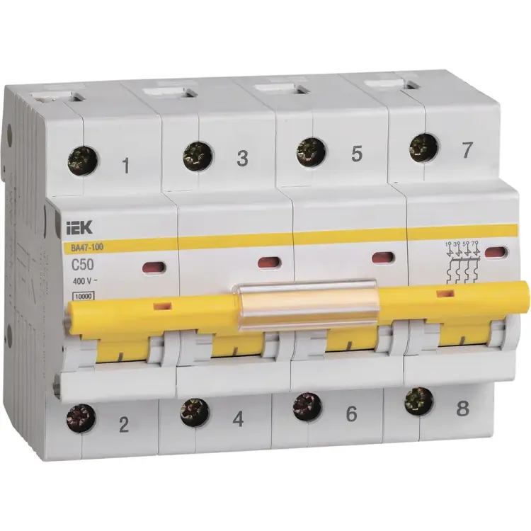 Автоматический выключатель IEK ВА 47-100 MVA40-4-050-C