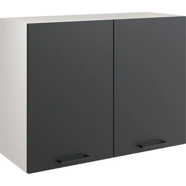 Навесной шкаф Атмосфера 80см с двумя дверцами Simple В800 Антрацит/ Белый 00-00020852