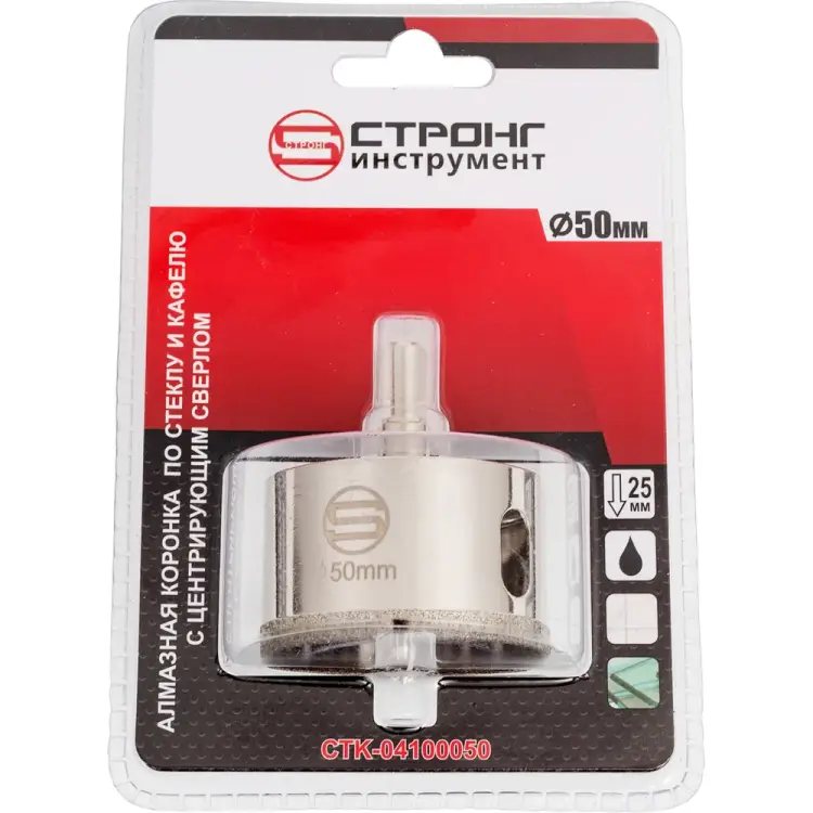 Алмазная коронка по керамике и стеклу Strong CTK-04100050