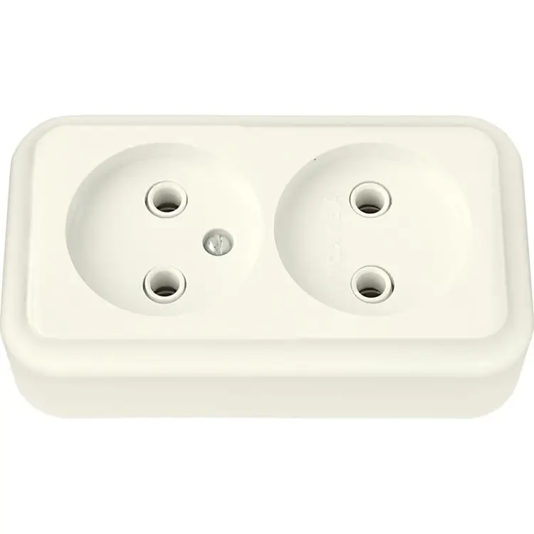 Двухместная розетка BYLECTRICA ПРАЛЕСКА РА16-260 бежевый