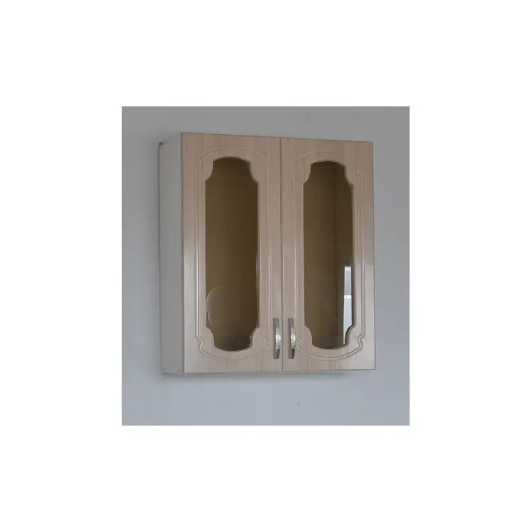 Шкаф для посуды SANTREK 60 дуб светлый (ГЛЯНЕЦ) (со стеклом) фасад МДФ 53712